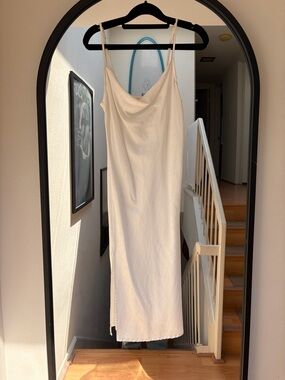 Onia White Slip Dress with Cowl Neckline